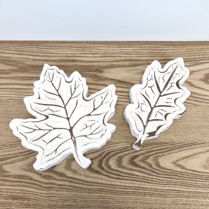 Carved Wooden Harvest Leaf, 2 Styles