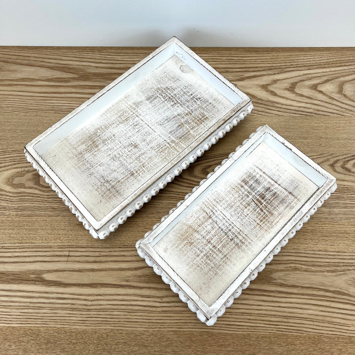 Beaded White Trays