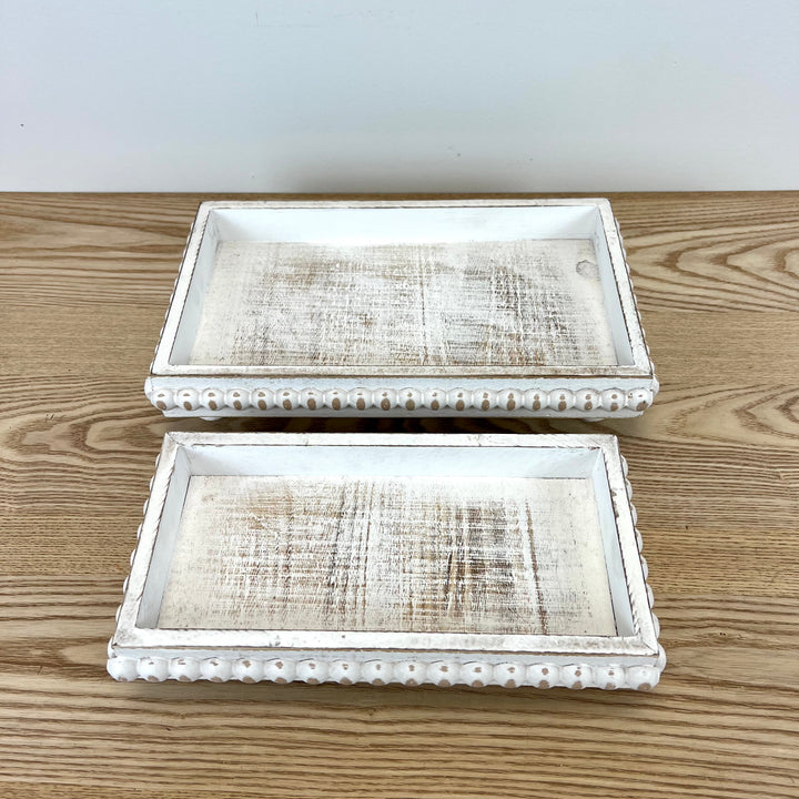 Beaded White Trays