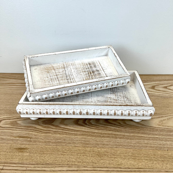 Beaded White Trays