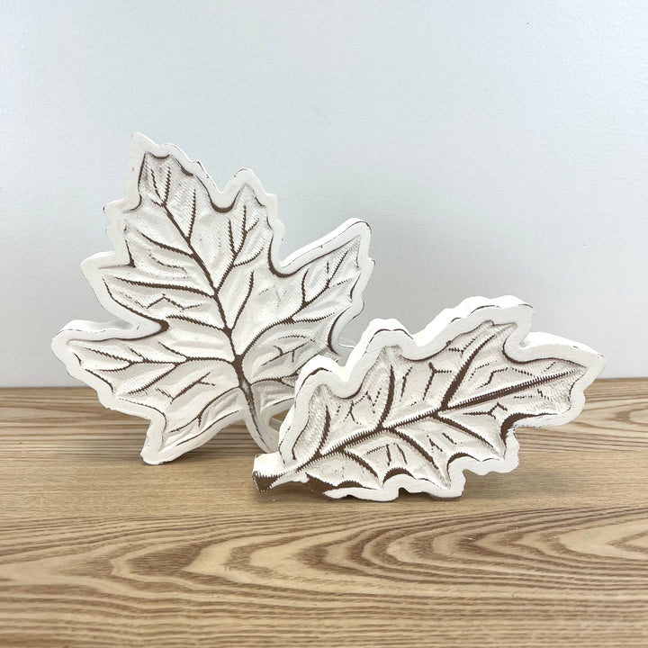 Carved Wooden Harvest Leaf, 2 Styles