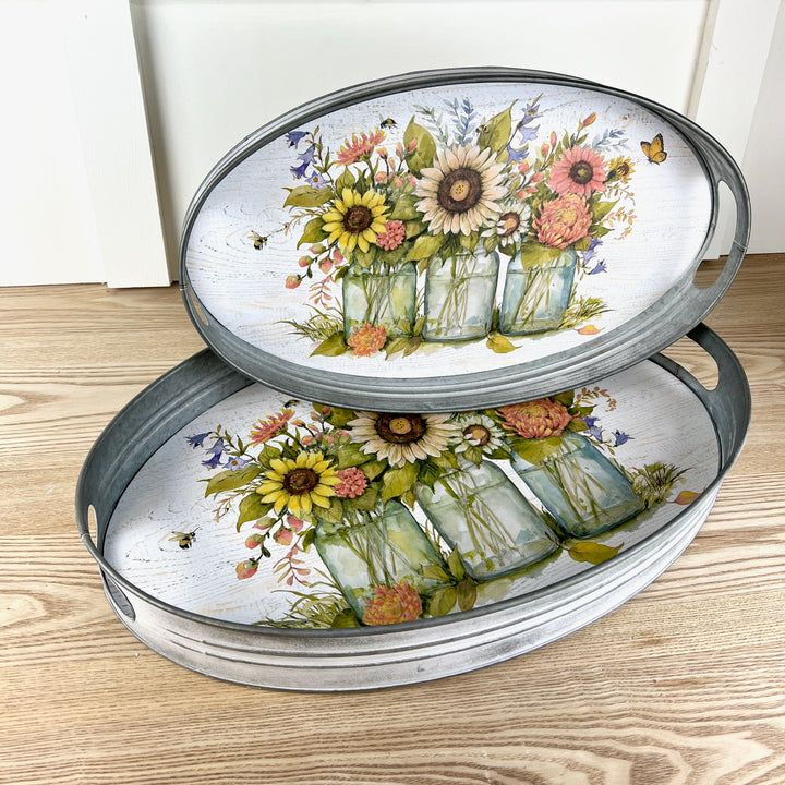 Sunflower Trays, Two Sizes Available
