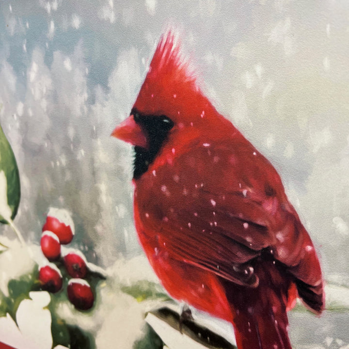 Cardinal & Holly Framed Print