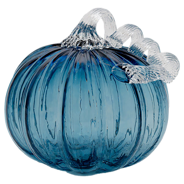 Blue Glass Pumpkin