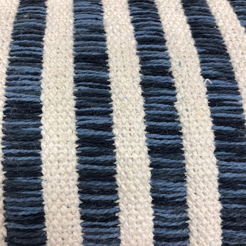 Navy and Cream Striped Pillow