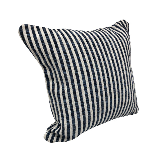 Navy and Cream Striped Pillow