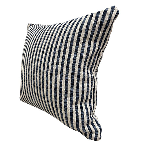 Navy and Cream Striped Pillow
