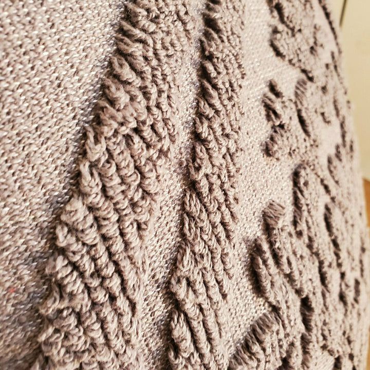 Gray Chenille Square Cotton Pillow