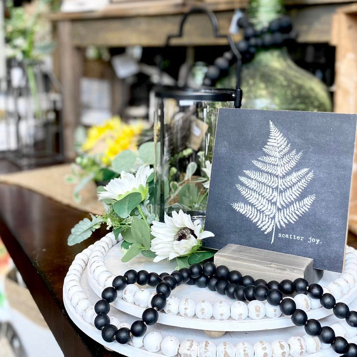Black Bead Garland with Tassel