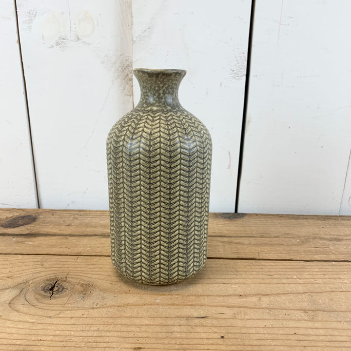 Olive Green Patterned Bottles