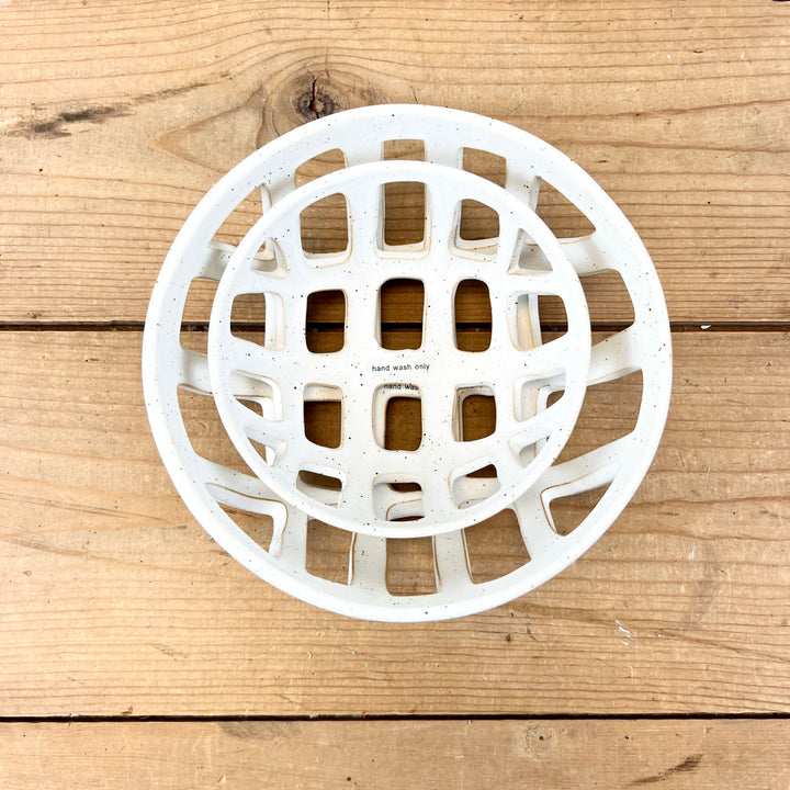 Stoneware Cream Baskets