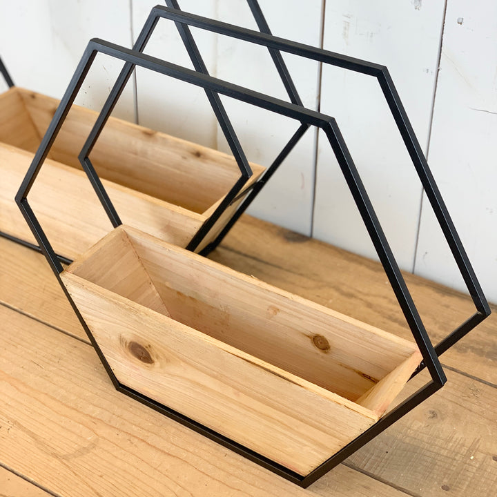 Metal and Wood Wall Pockets