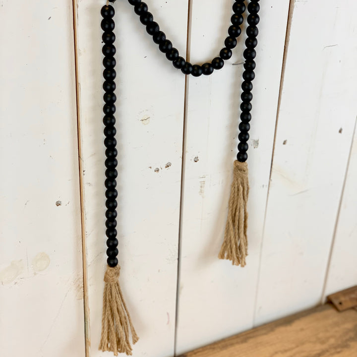Black Bead Garland with Tassel