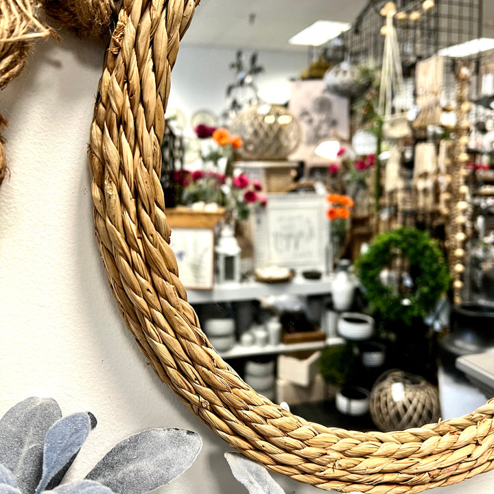 Round Mirror with Rope and Handle