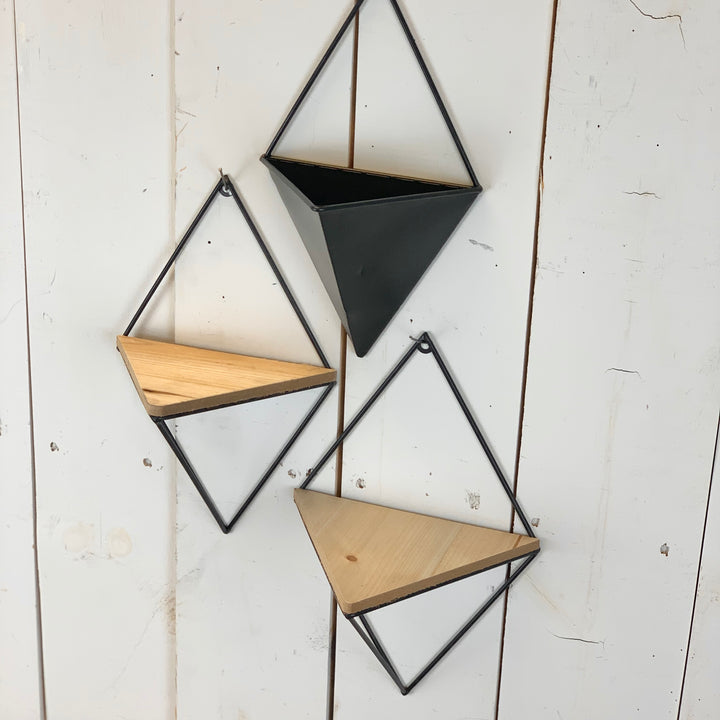 Geometric Wall Shelves and Planter