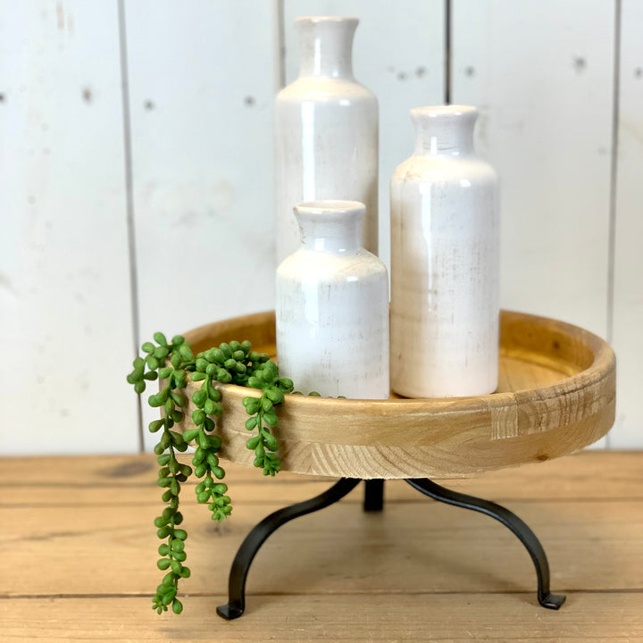 Wood and Metal Cake Stand - Medium