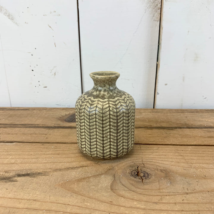Olive Green Patterned Bottles