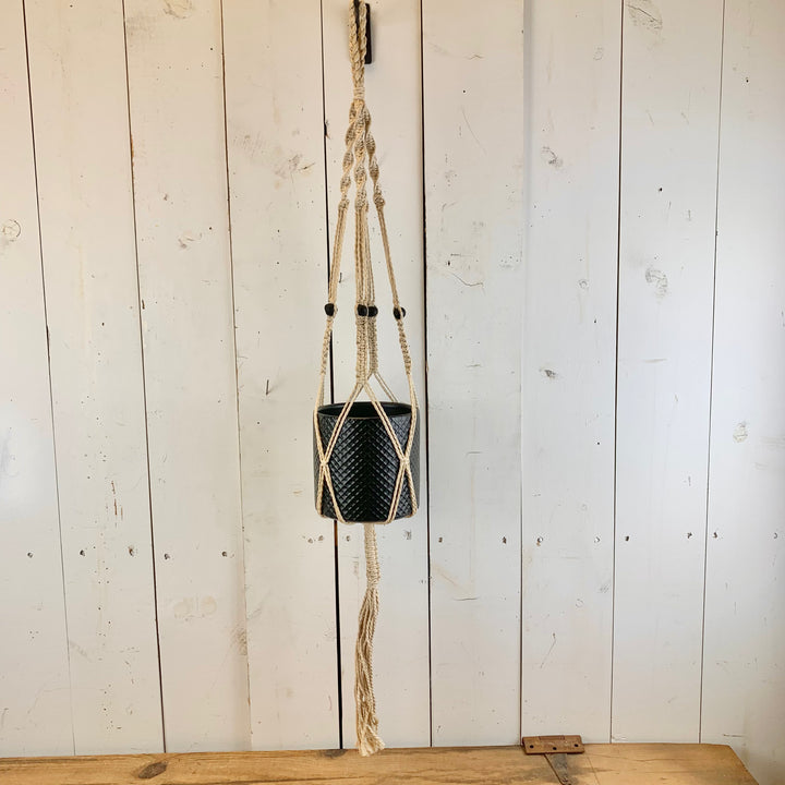 Macramé Hanger with Black Bead