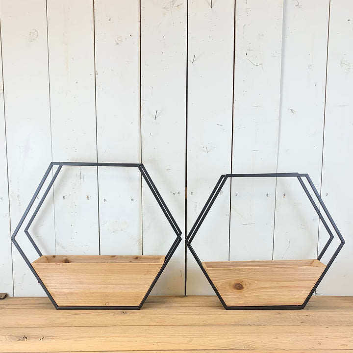 Metal and Wood Wall Pockets