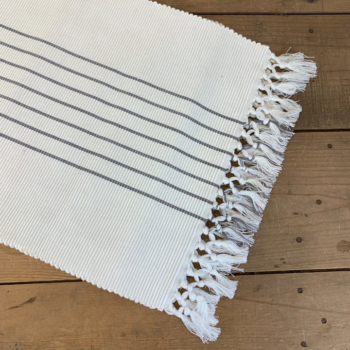 Grey Striped Table Runner