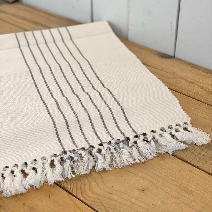 Grey Striped Table Runner