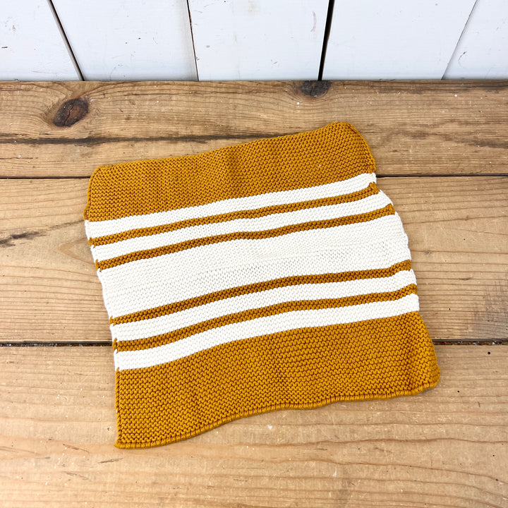 Cotton Dish Cloths/Wash Cloths Mustard and Cream