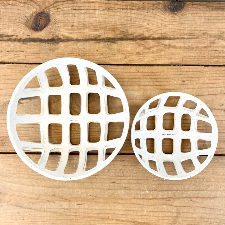Stoneware Cream Baskets