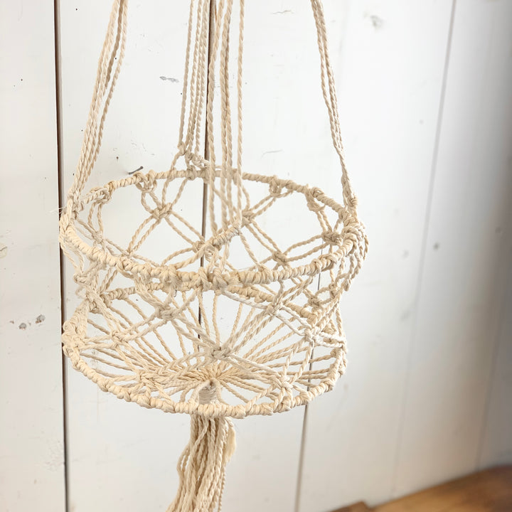 Macramé Basket Hanger with Terracotta Beads