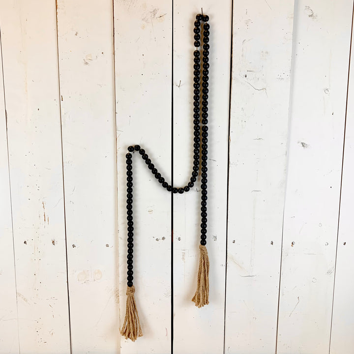 Black Bead Garland with Tassel