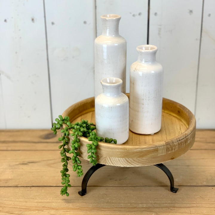 Wood and Metal Cake Stand - Medium