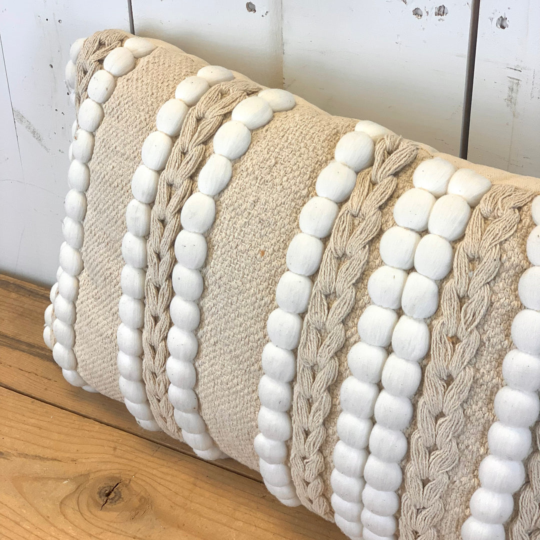 Cream and White Pillow