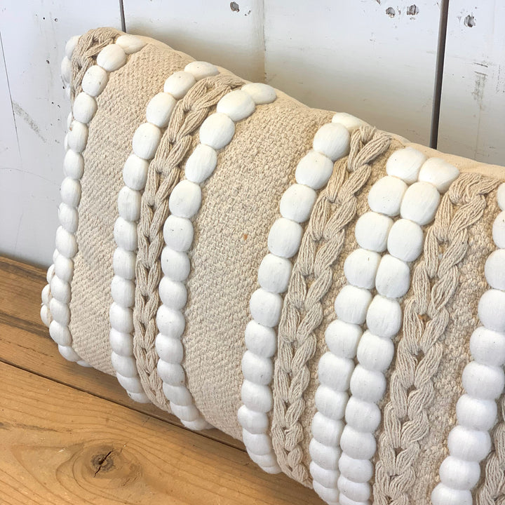 Cream and White Pillow