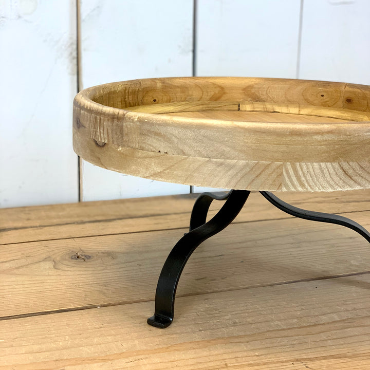 Wood and Metal Cake Stand - Medium