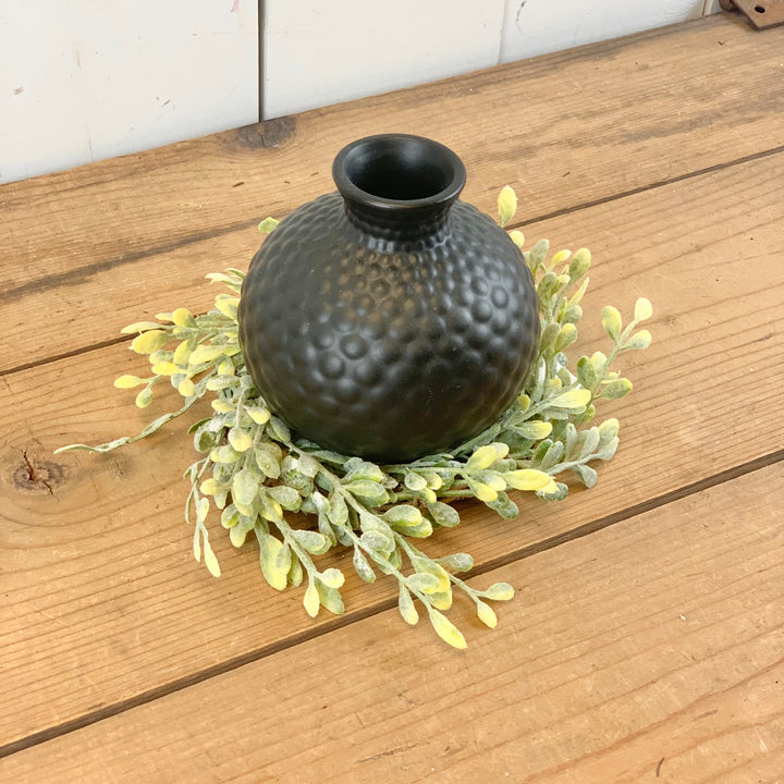 3" English Boxwood Candle Ring