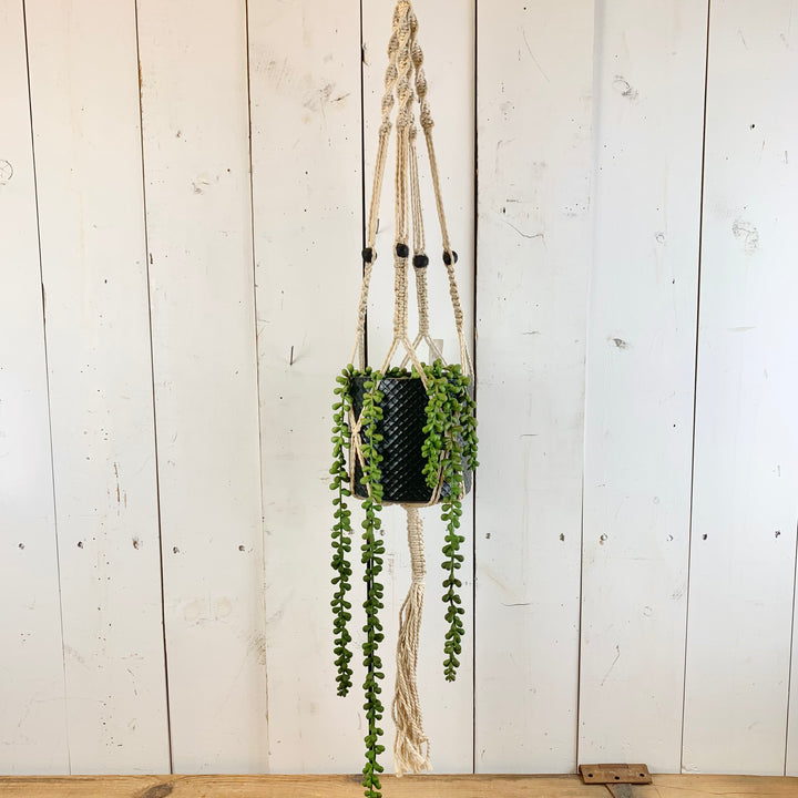 Macramé Hanger with Black Bead