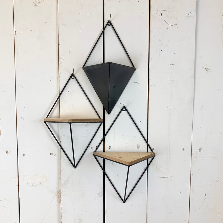 Geometric Wall Shelves and Planter