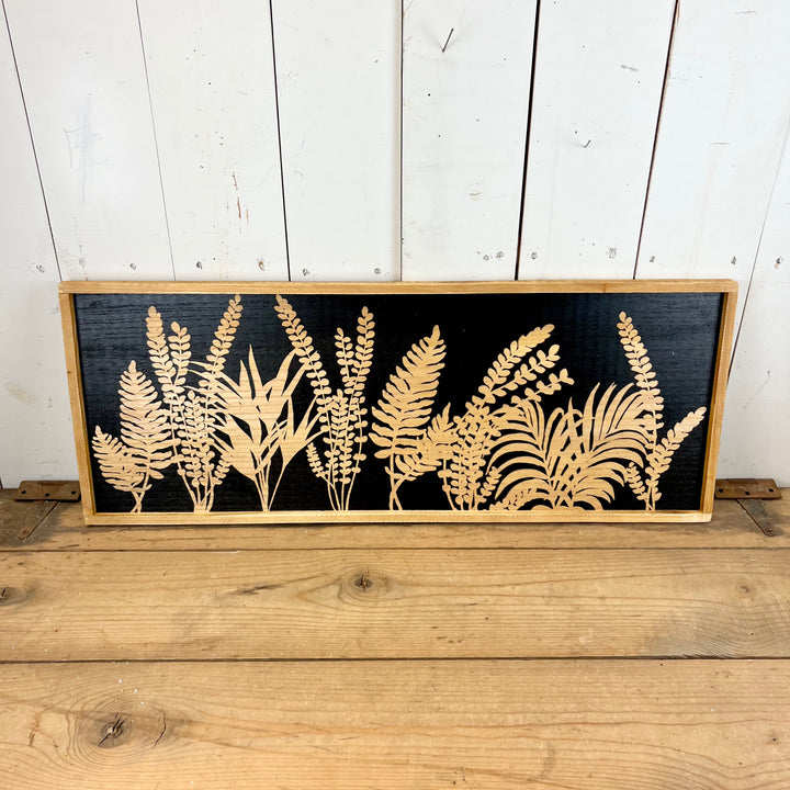 Natural Wood and Black Fern Print