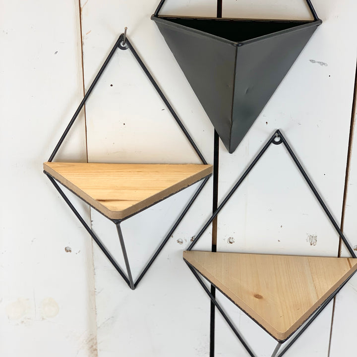 Geometric Wall Shelves and Planter
