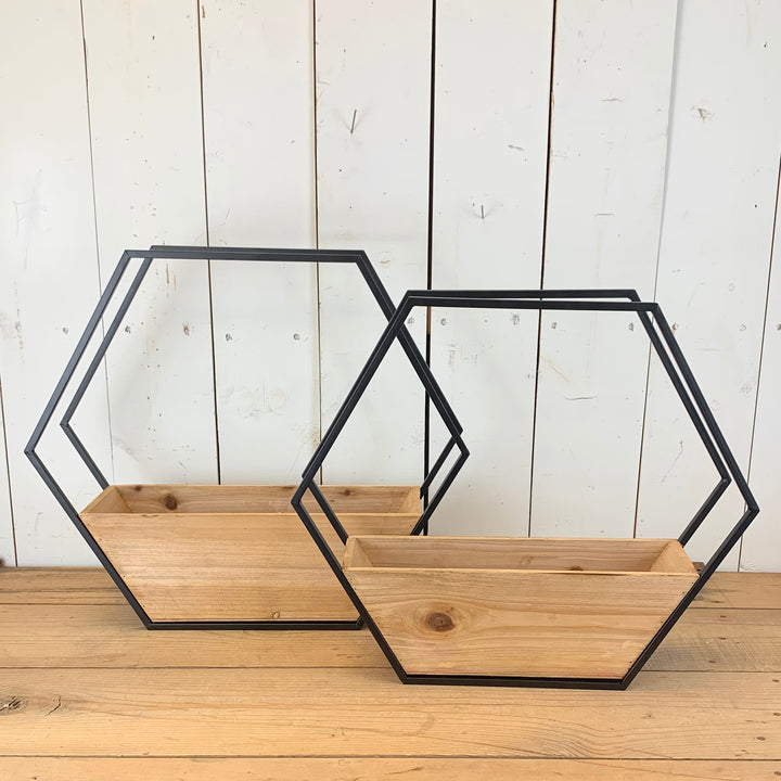 Metal and Wood Wall Pockets