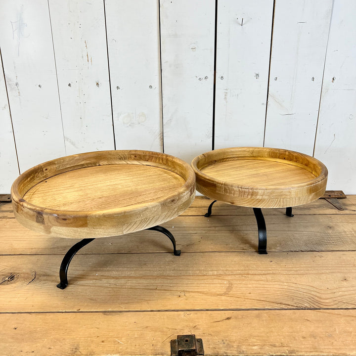Wood and Metal Cake Stand - Large