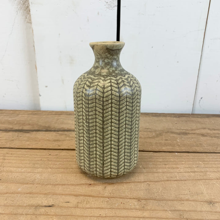Olive Green Patterned Bottles