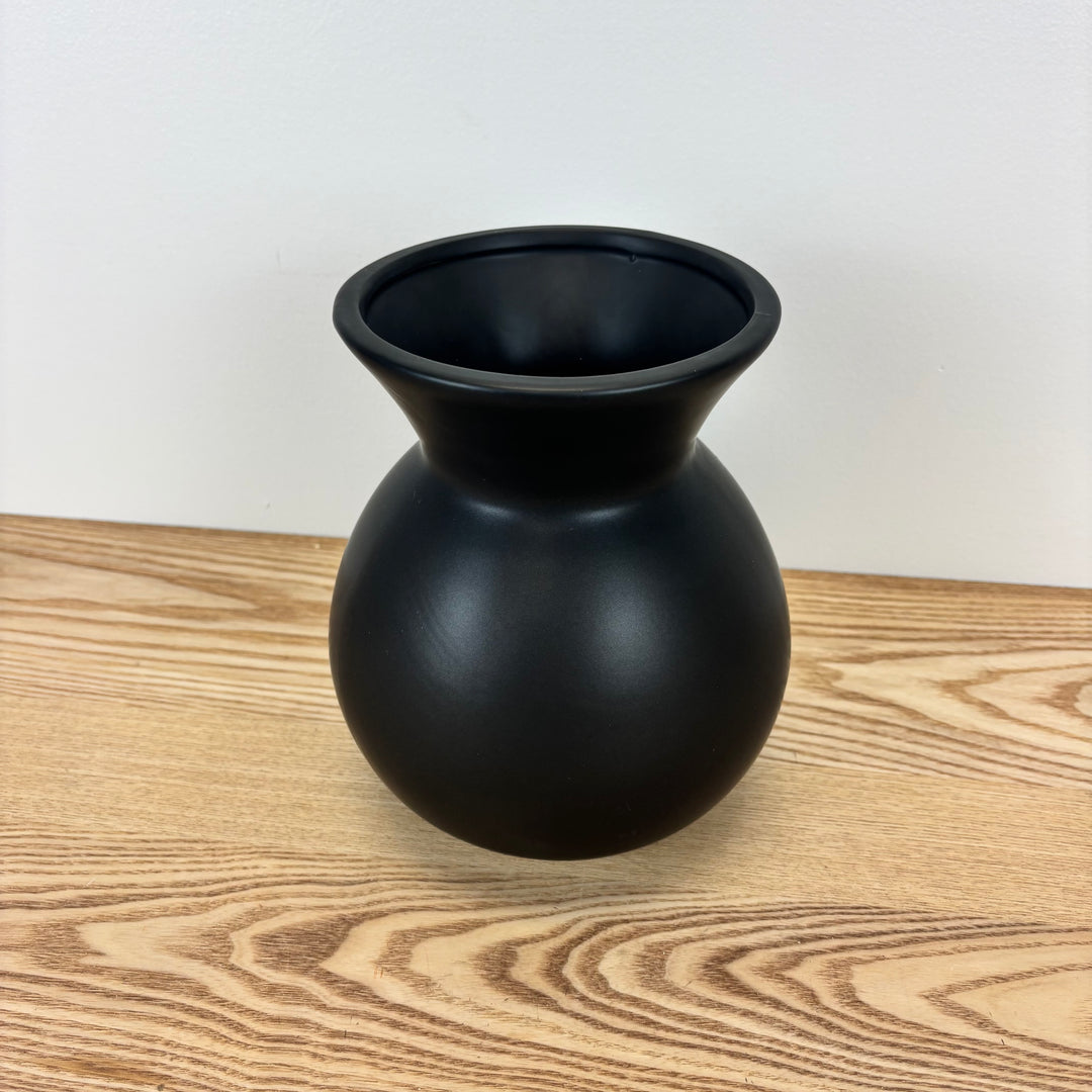 Round Black Vase
