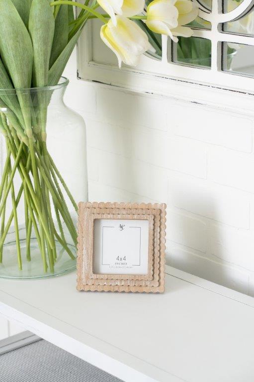 Wood Scallop Photo Frame, 4 sizes, 5 colors