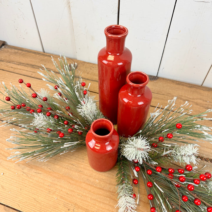 Red Bottle and Pine Table Design Kit