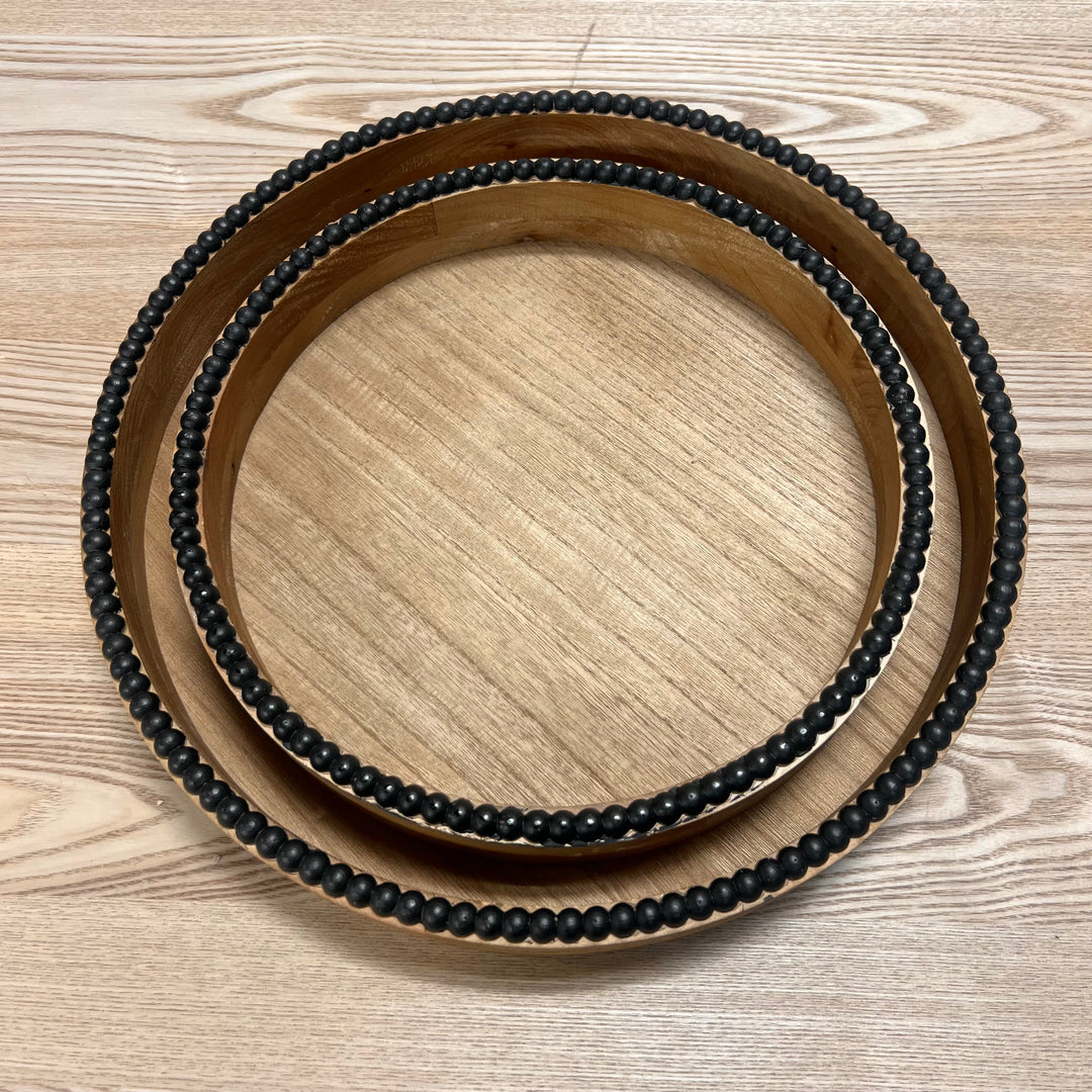 Wood Beaded Trays