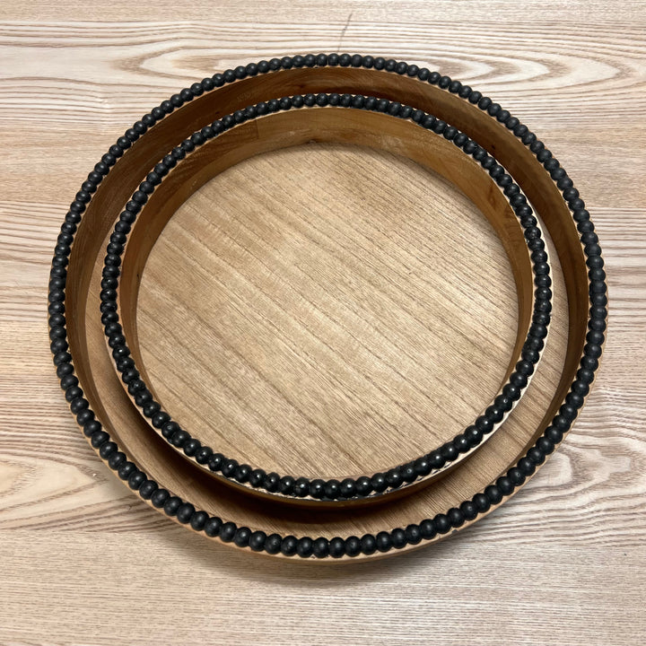 Wood Beaded Trays