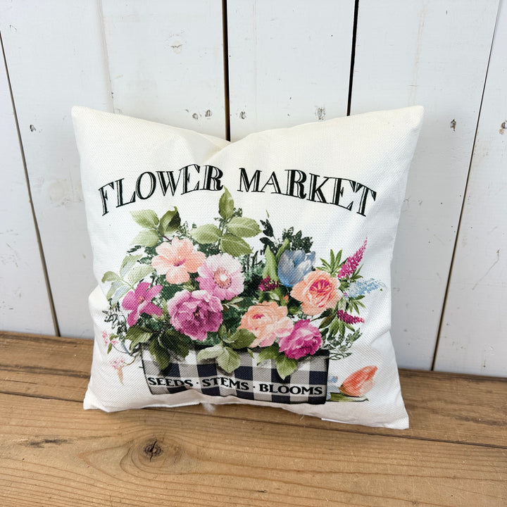 Flower Market Throw Pillow