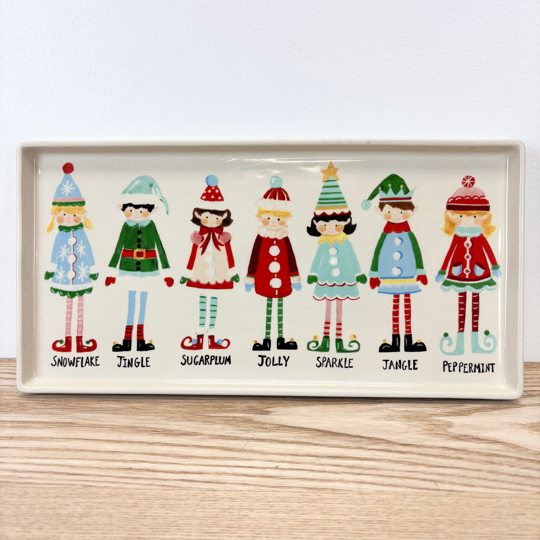Santa's Elves Stoneware Platter
