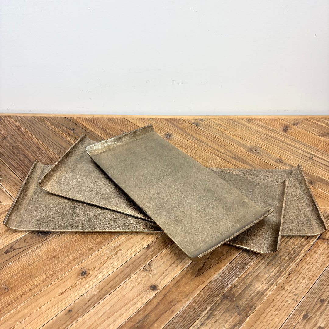 Antiqued Rectangular Curled Trays