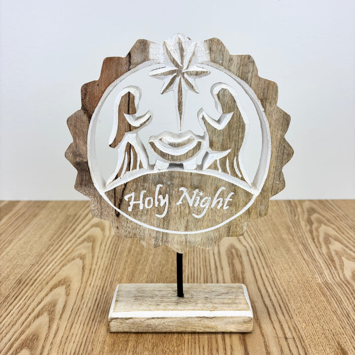 Mango Wood Nativity on Stand